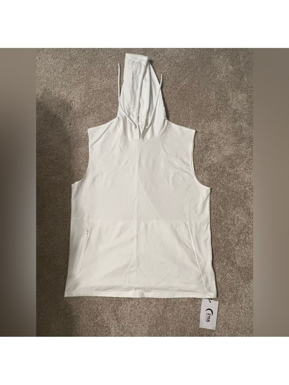 ZYIA Women’s NWT Fighter Sleeveless Hoodie White XL - Picture 3 of 10